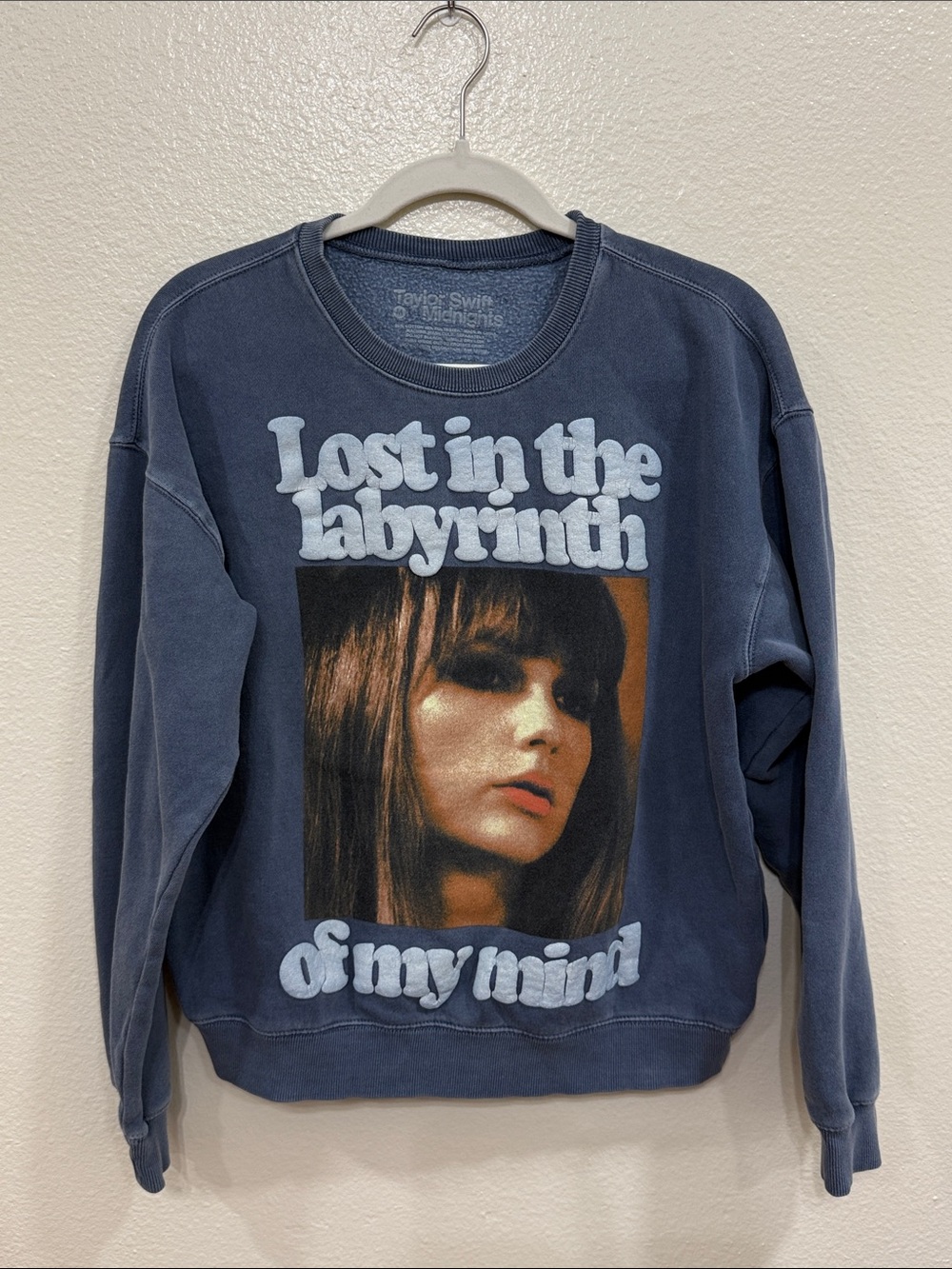 Taylor Swift Midnights Blue Graphic Lost in the Labyrinth Sweatshirt Size Medium